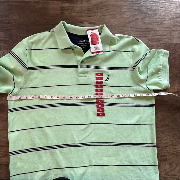 New Nautica green and navy striped polo - Picture 9 of 9